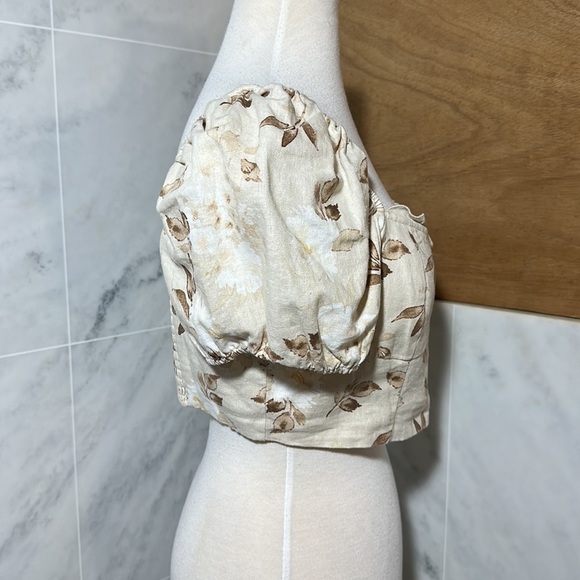 NWT House of Harlow 1960 linen Samina Cropped Top size XS - Picture 3 of 16